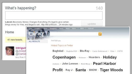 bing-twitter bing twitter Google devient temps réel ... et marche sur les plates bandes de Twitter