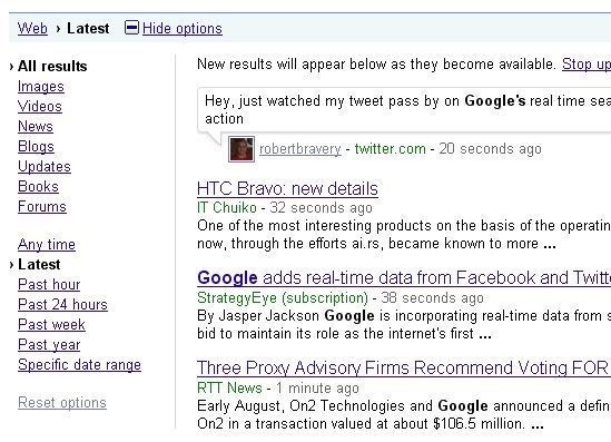 google-3 google 31 Google devient temps réel ... et marche sur les plates bandes de Twitter