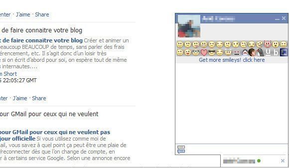 Une barre de smileys accessible directement dans le Facebook Chat Une barre de smileys accessible directement dans le Facebook Chat