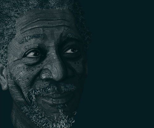 Des portraits réalisés uniquement avec des lettres
