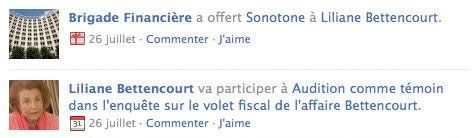 L’affaire Woerth Bettencourt continue sur Facebook