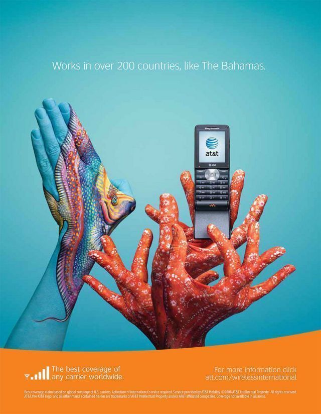 18 publicités créatives AT&T autour du monde avec des doigts #4