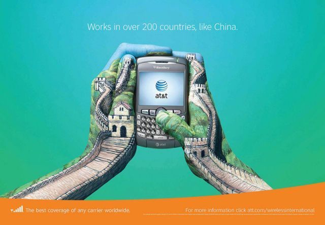 18 publicités créatives AT&T autour du monde avec des doigts #8