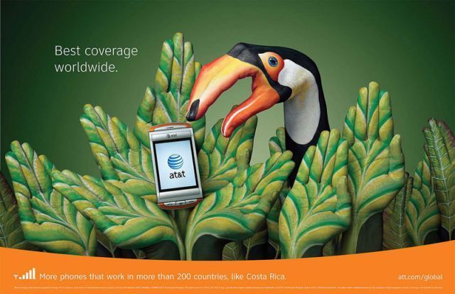 18 publicités créatives AT&T autour du monde avec des doigts #10