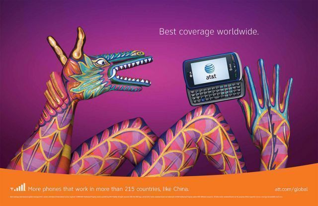 18 publicités créatives AT&T autour du monde avec des doigts #11