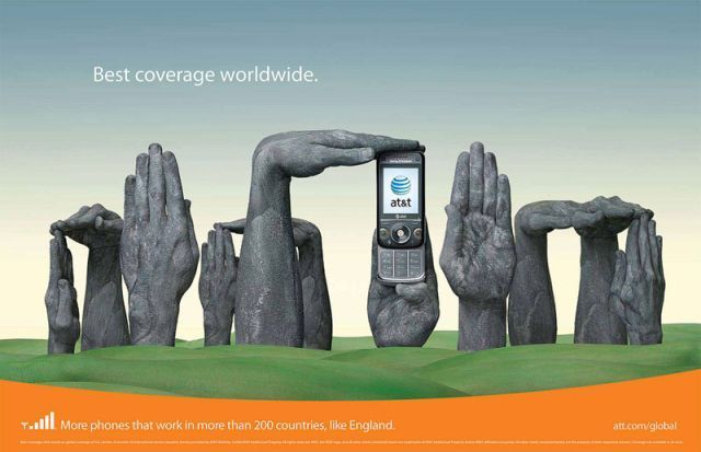 18 publicités créatives AT&T autour du monde avec des doigts #12