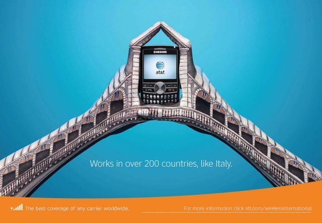 18 publicités créatives AT&T autour du monde avec des doigts #13