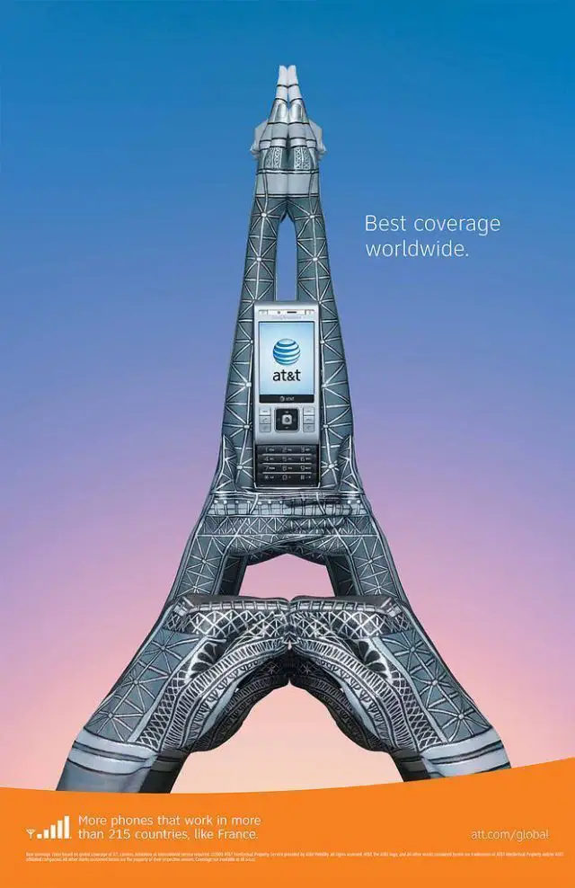 18 Publicités créatives AT&T autour du monde avec des doigts #14