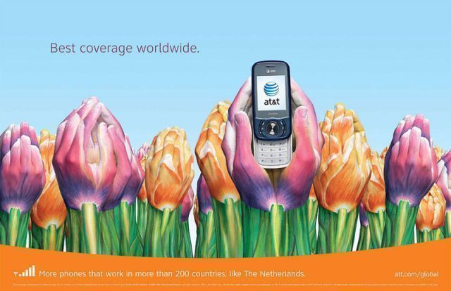 18 publicités créatives AT&T autour du monde avec des doigts