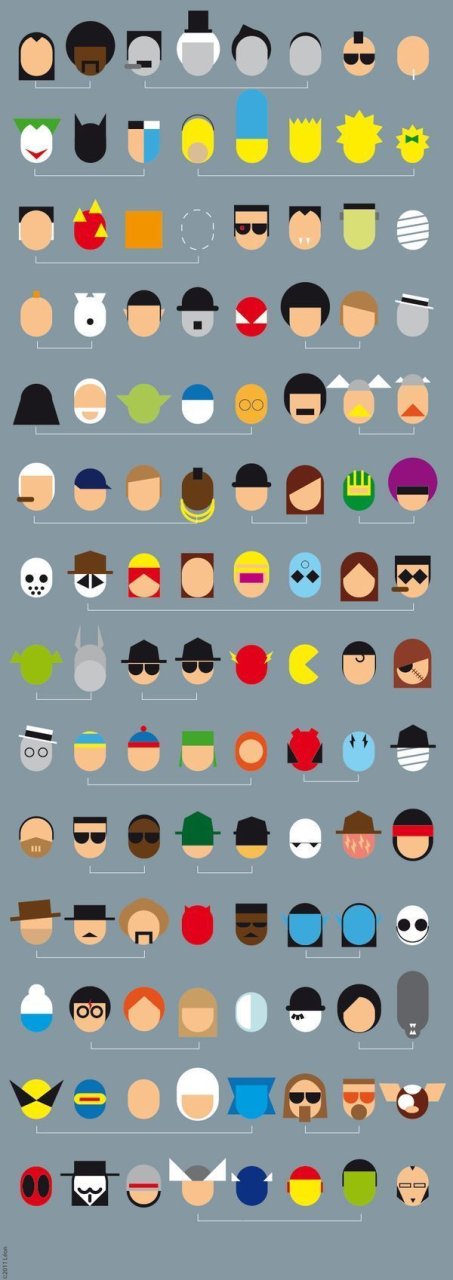 315 Portraits minimalistes de héros populaires #2
