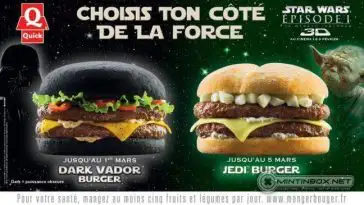 Un hamburger tout noir chez Quick pour le lancement de Star Wars Episode I en 3D