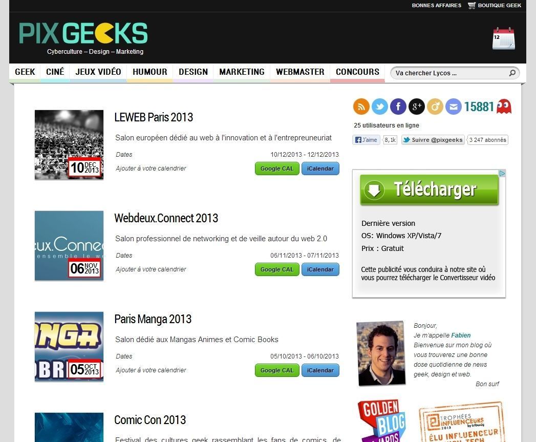 Ne ratez plus jamais un seul évènement Geek #2