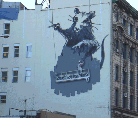 Street Art : les œuvres de Banksy prennent vie en GIF animés #10