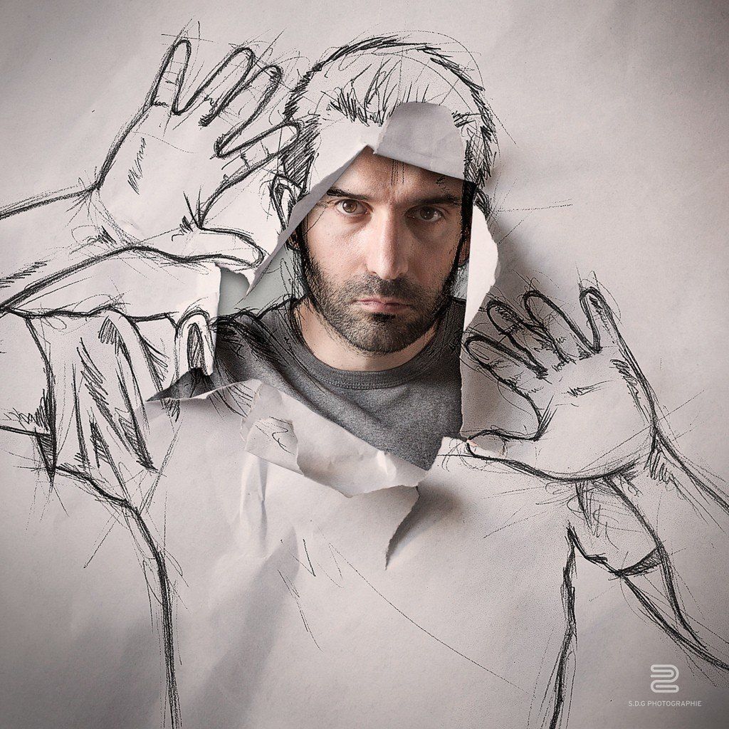 D’incroyables portraits mélangeant photos et dessins #15