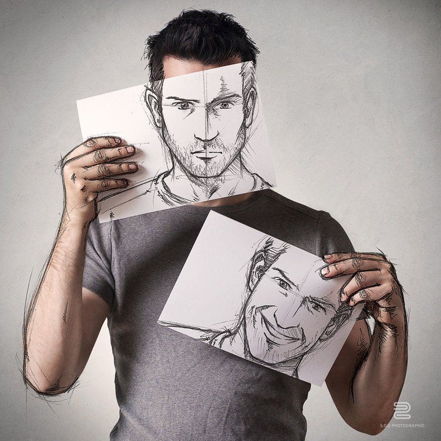D’incroyables portraits mélangeant photos et dessins #16