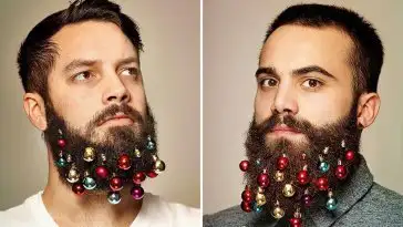 Des mini-boules de Noël pour décorer votre barbe