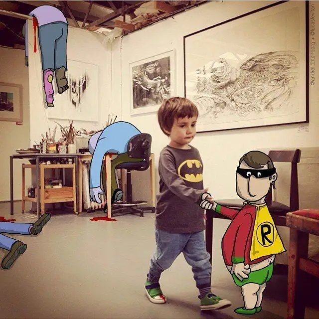 Il rajoute des petits personnages délirants dans des photos Instagram #54