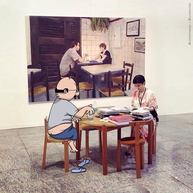 Il rajoute des petits personnages délirants dans des photos Instagram #53