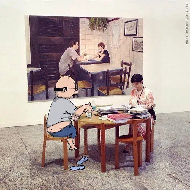 Il rajoute des petits personnages délirants dans des photos Instagram #53