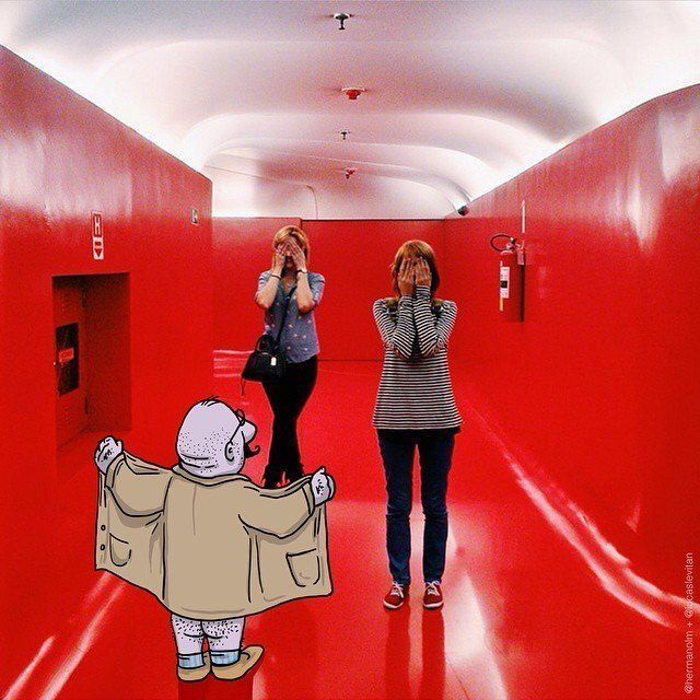 Il rajoute des petits personnages délirants dans des photos Instagram #6