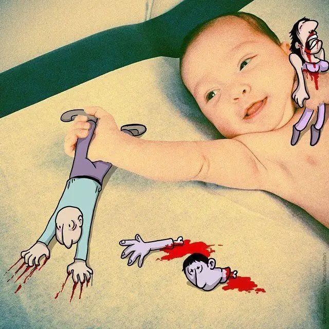 Il rajoute des petits personnages délirants dans des photos Instagram #65