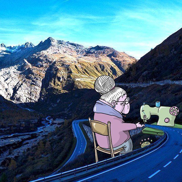 Il rajoute des petits personnages délirants dans des photos Instagram #16