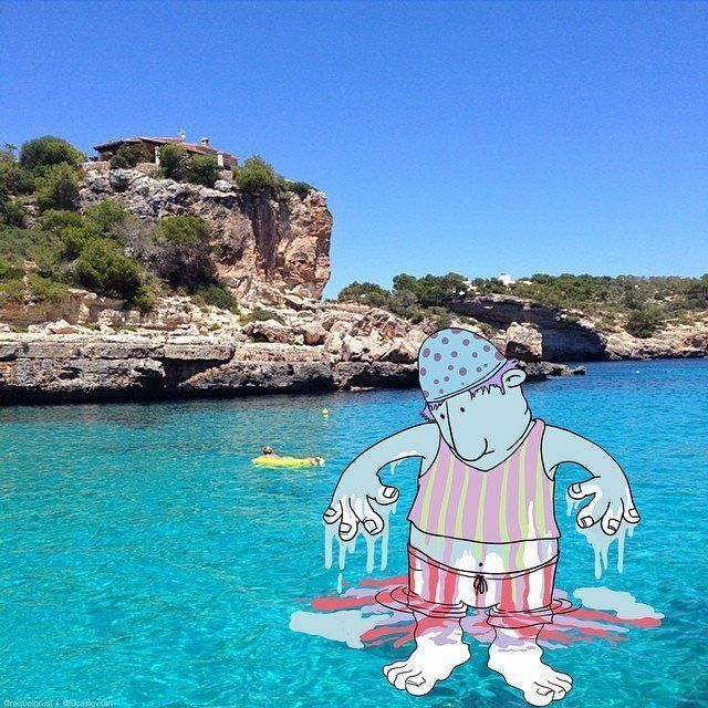 Il rajoute des petits personnages délirants dans des photos Instagram #23