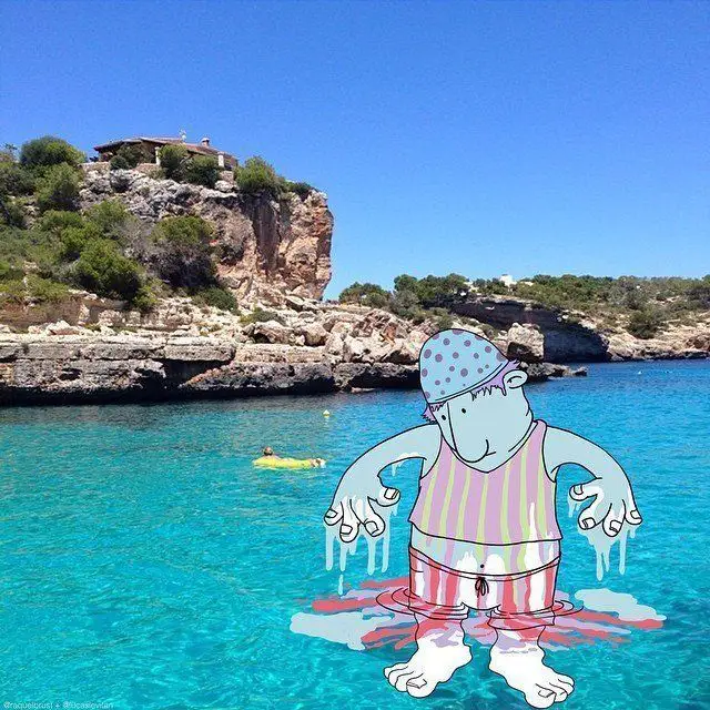 Il rajoute des petits personnages délirants dans des photos Instagram #23