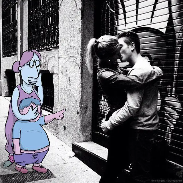 Il rajoute des petits personnages délirants dans des photos Instagram #13