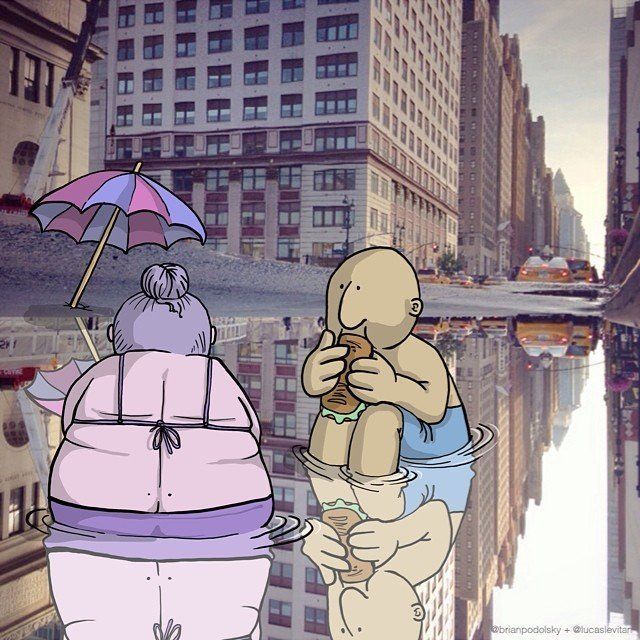 Il rajoute des petits personnages délirants dans des photos Instagram #61