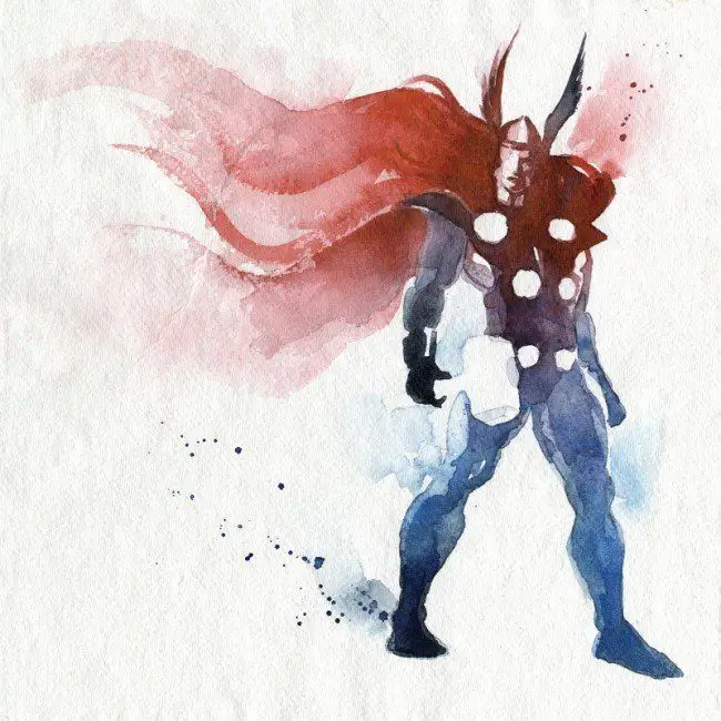 50 Fabuleux portraits de Super Héros à l’aquarelle #26