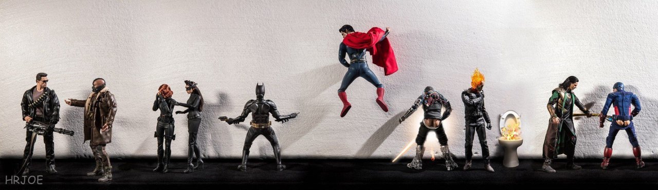 Il met en scène 90 photos de figurines Avengers X-Men Batman et Spider-Man #48