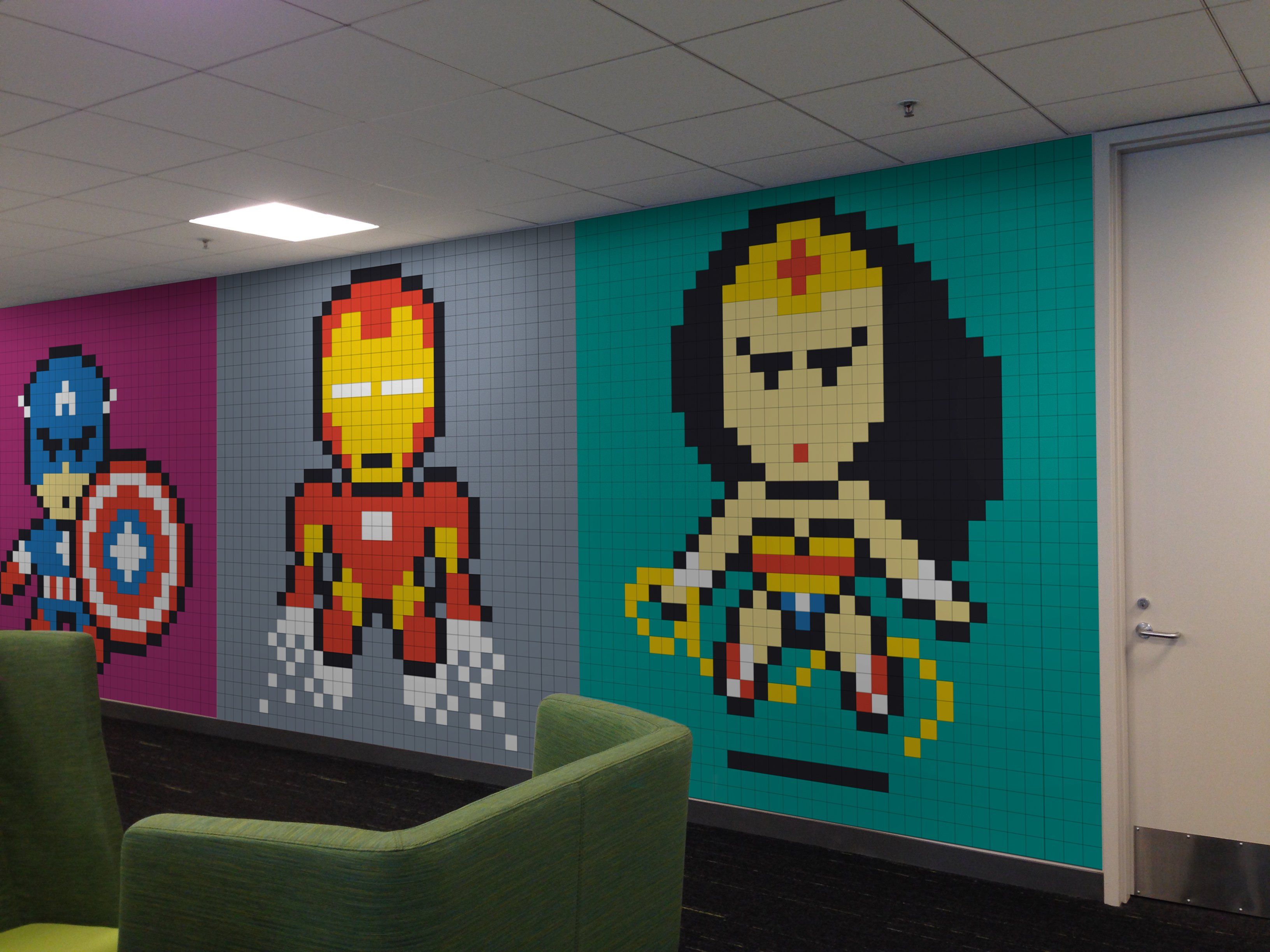 Street Art : Il décore son bureau avec des Super Héros faits de 8.000 POST-IT #19