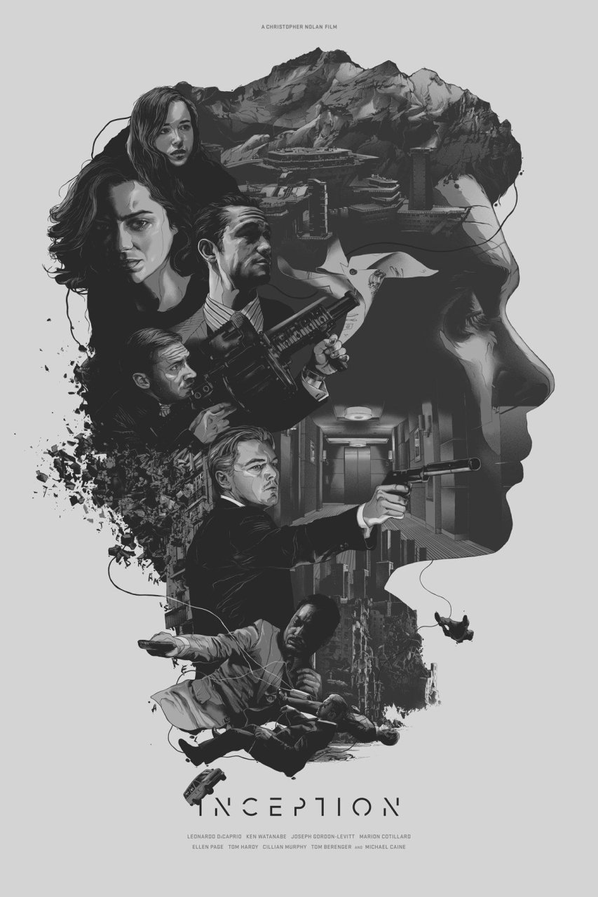 poster du film Inception par Grzegorz Domaradzki aka Gabz