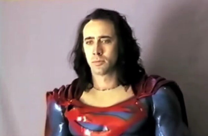VIDÉO : Nicolas Cage essaie le costume de Superman pour « Superman Lives »