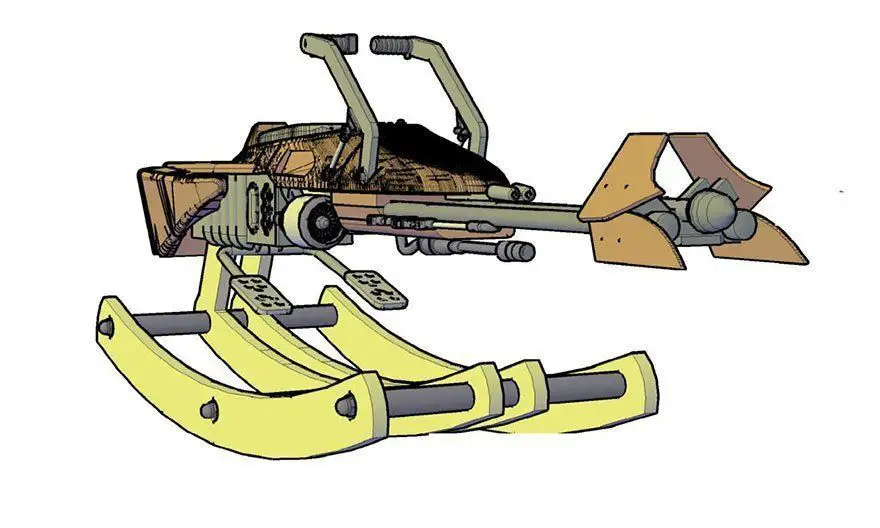 Un père fan de Star Wars construit une chaise à bascule Moto Jet pour sa fille #4