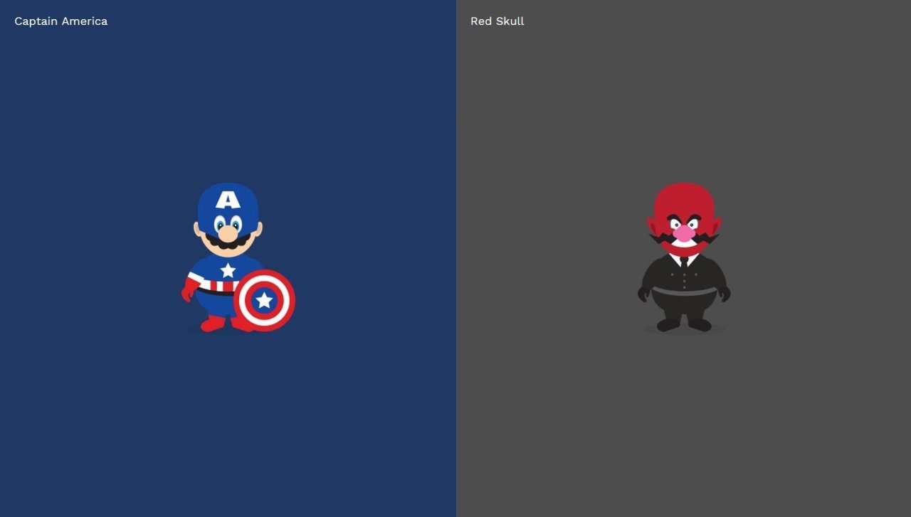 Mario Captain America et Wario Crâne Rouge - Rob Lafratta