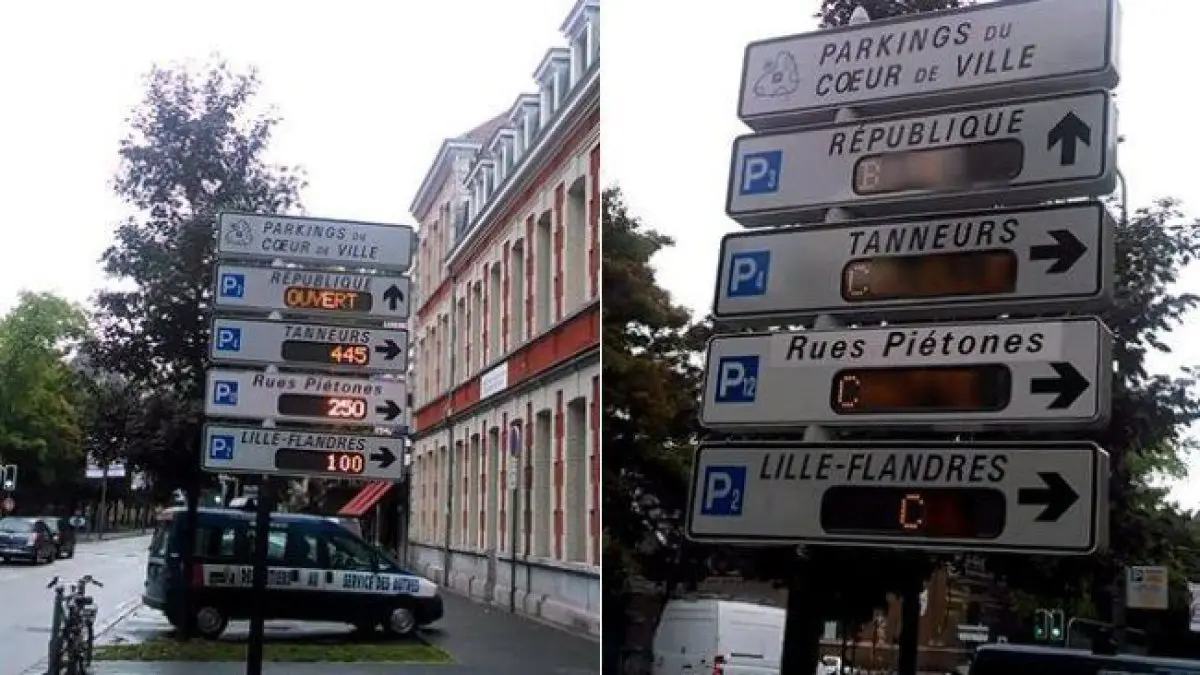 Un hacker pirate des panneaux de parking à Lille et affiche des obscénités