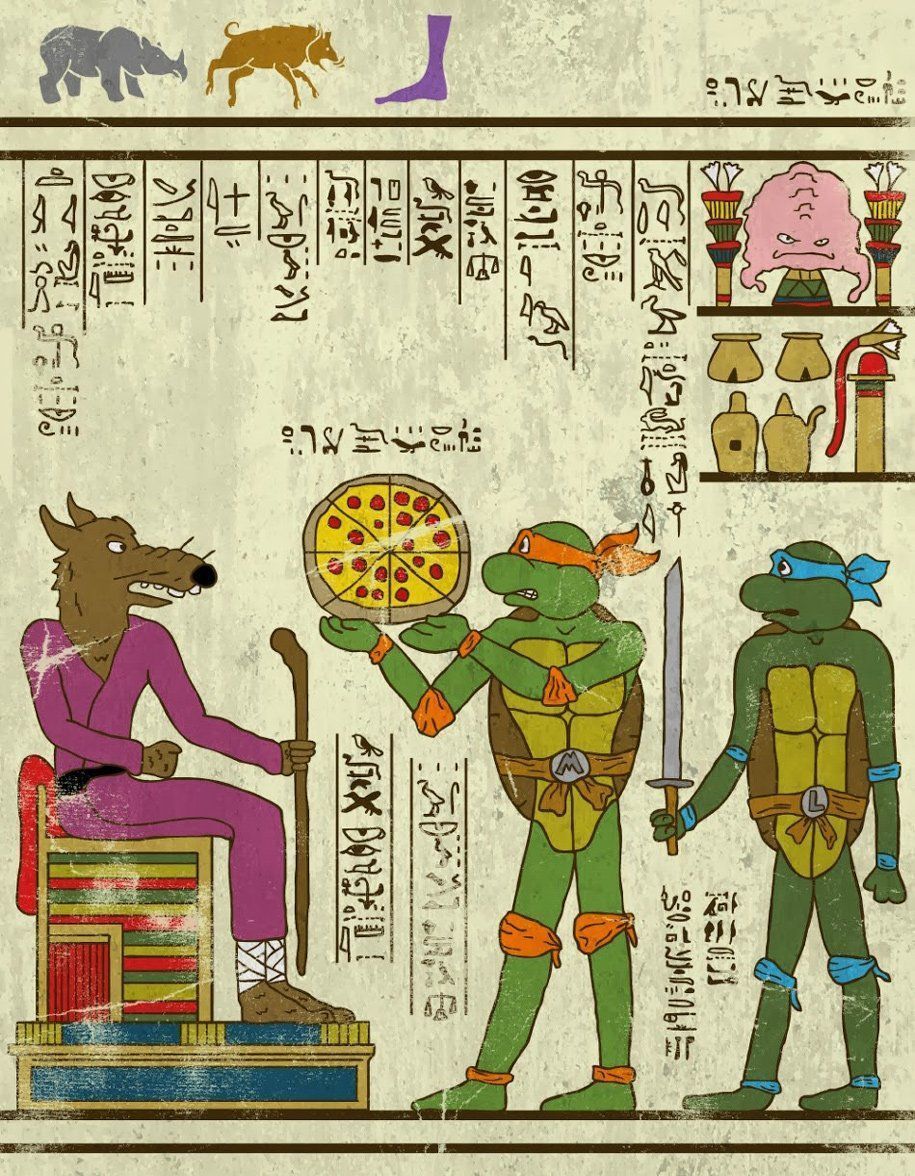Tortues Ninja en hiéroglyphes - "Hero-Glyphic" par Josh Ln