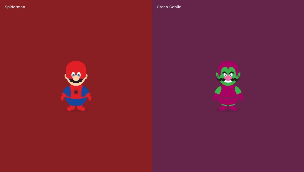 Mario Spider-Man et Wario Bouffon Vert - Rob Lafratta