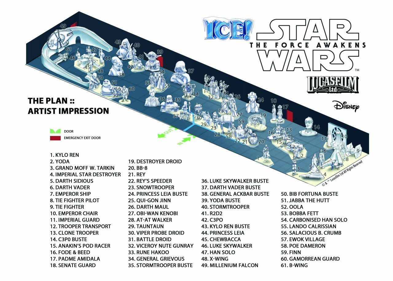 Le Festival de Sculpture de Glace de Liège célèbre Star Wars