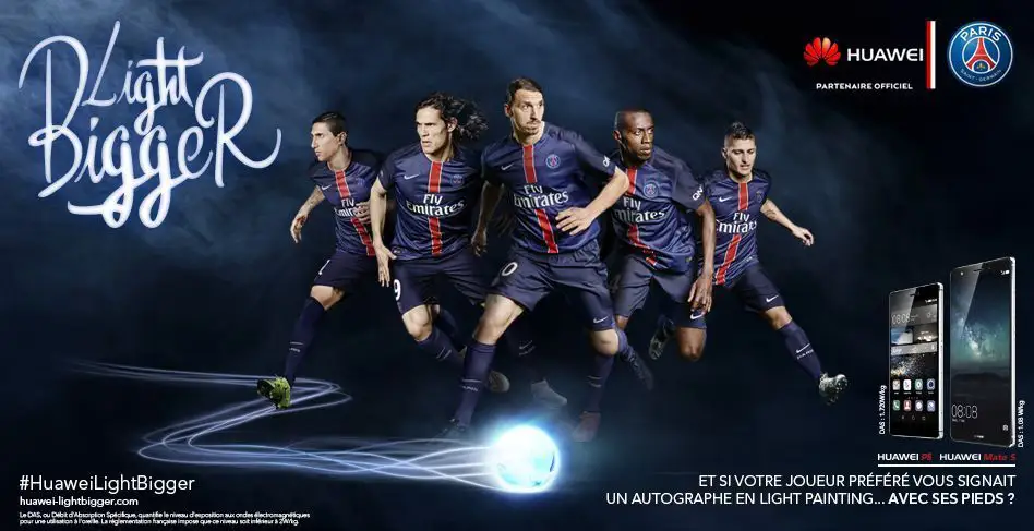 Huawei Light Bigger : des autographes lumineux des joueurs du PSG
