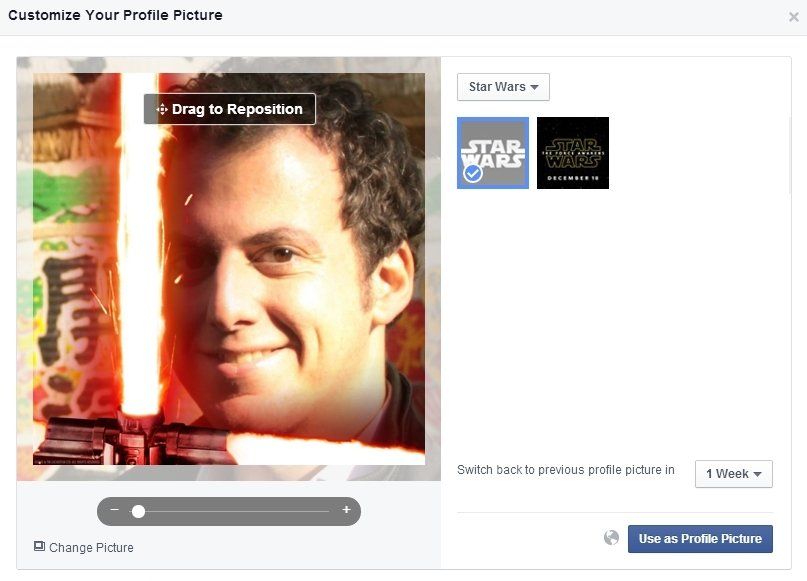 Star Wars : Comment ajouter un sabre laser à votre photo de profil Facebook #2