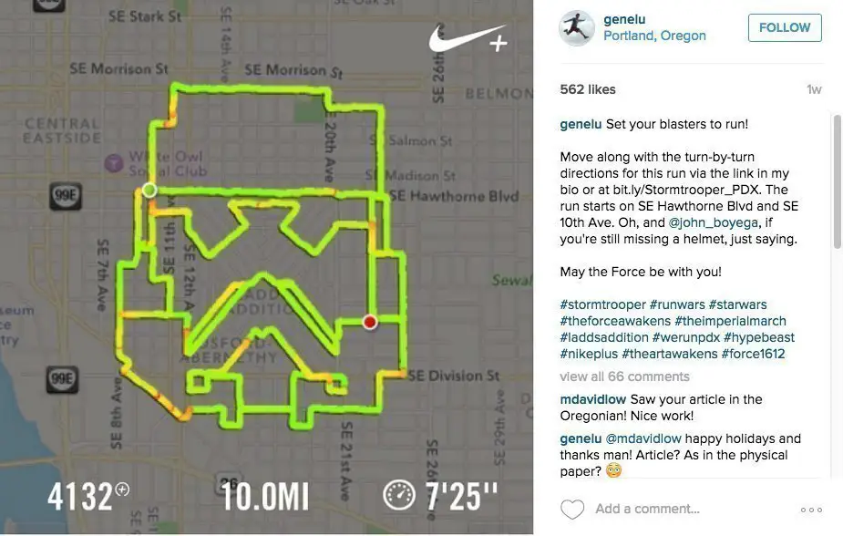 Il dessine des personnages de Star Wars en courant avec Nike+ #2