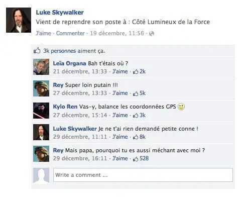 Quand Kylo Ren discute avec ses potes sur Facebook #4