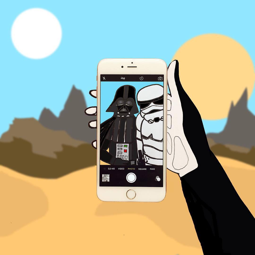 Avec juste un iPhone et quelques dessins il crée des photos Instagram absolument géniales #12