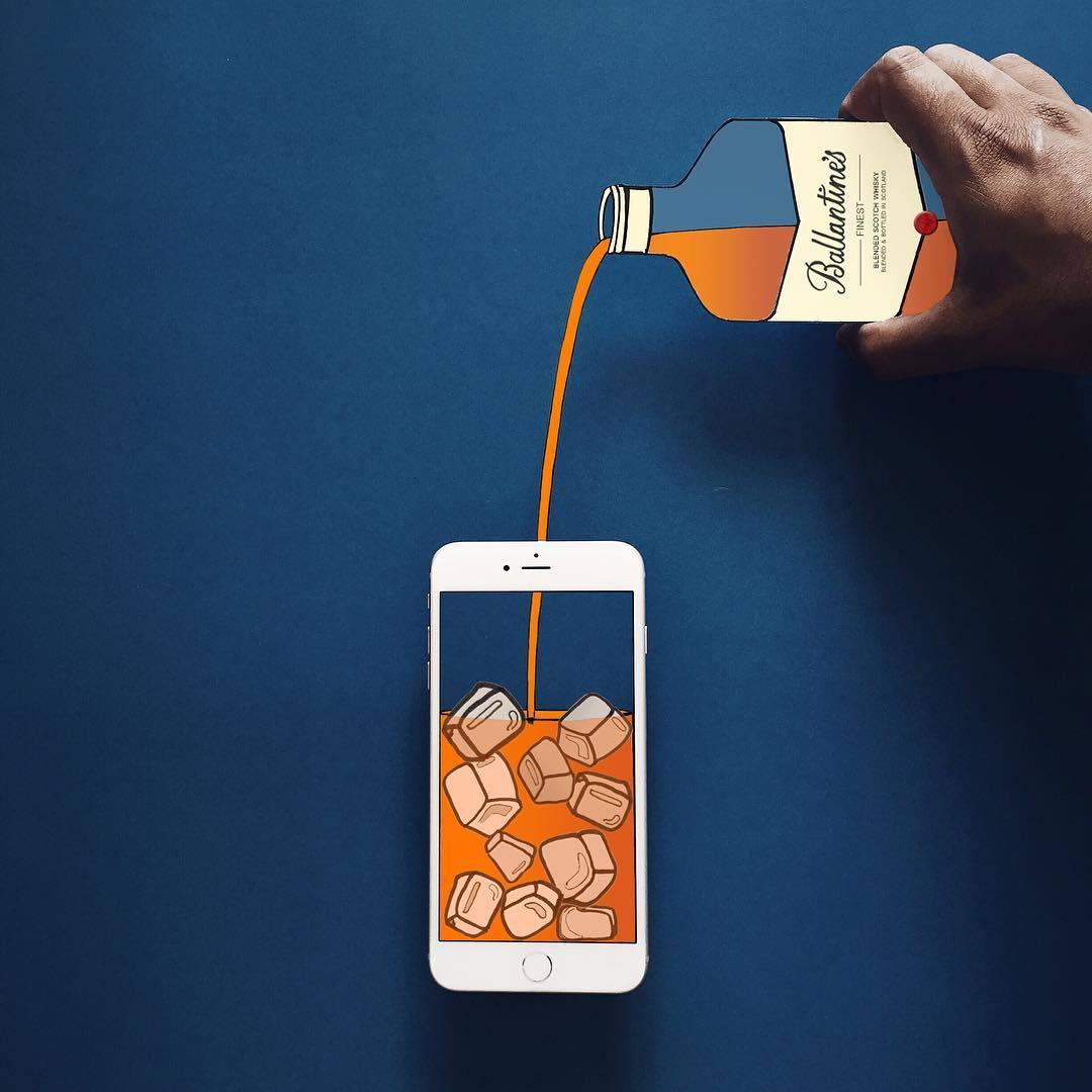 Avec juste un iPhone et quelques dessins il crée des photos Instagram absolument géniales #11