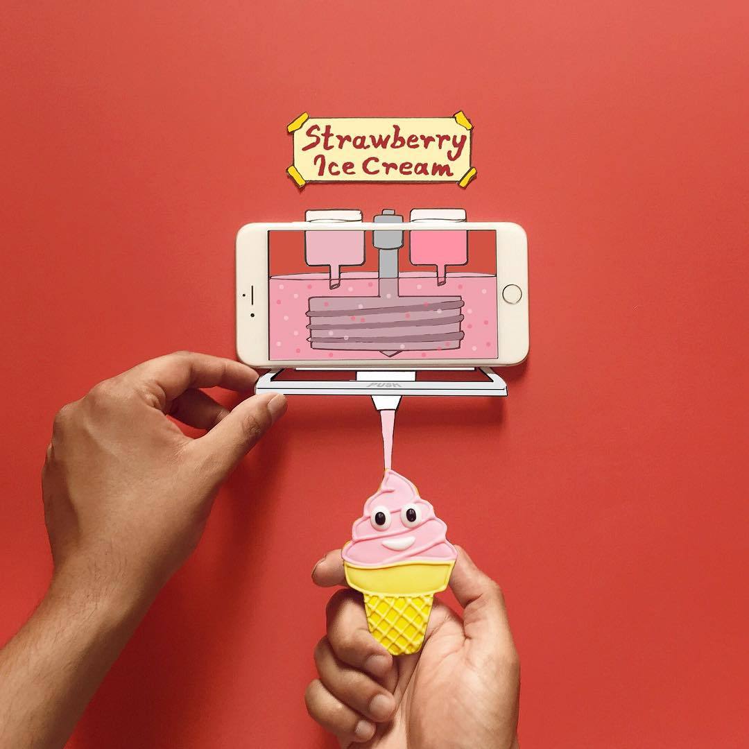 Avec juste un iPhone et quelques dessins il crée des photos Instagram absolument géniales #7