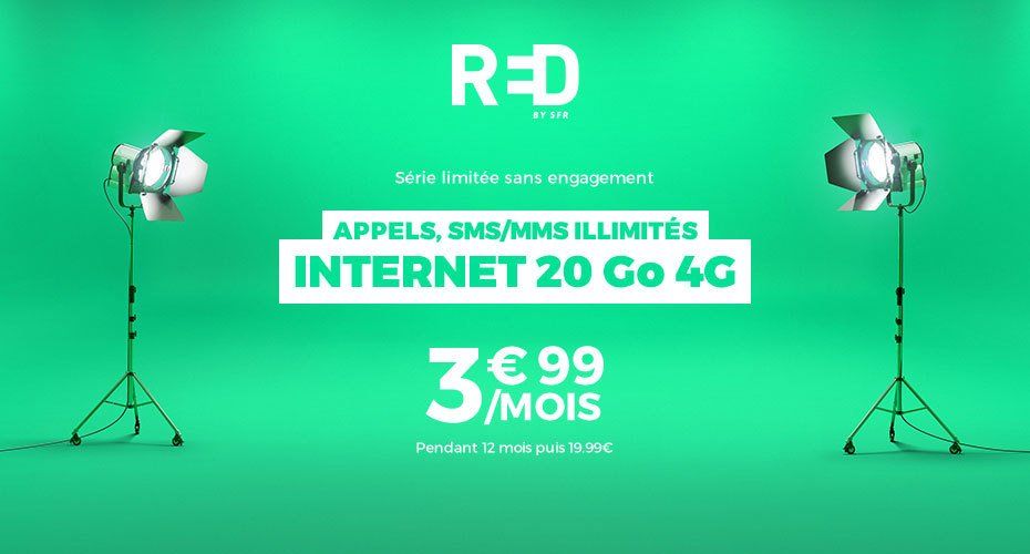 Red by SFR et Virgin Mobile proposent 2 forfaits 20Go à moins de 4 euros