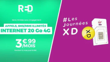 Red by SFR et Virgin Mobile proposent 2 forfaits 20Go à moins de 4 euros